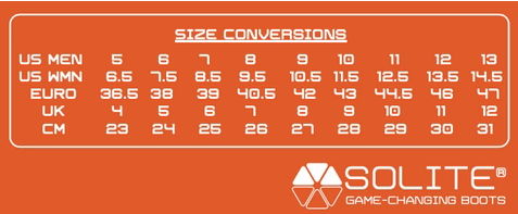 Solite footwear 0 Size Chart